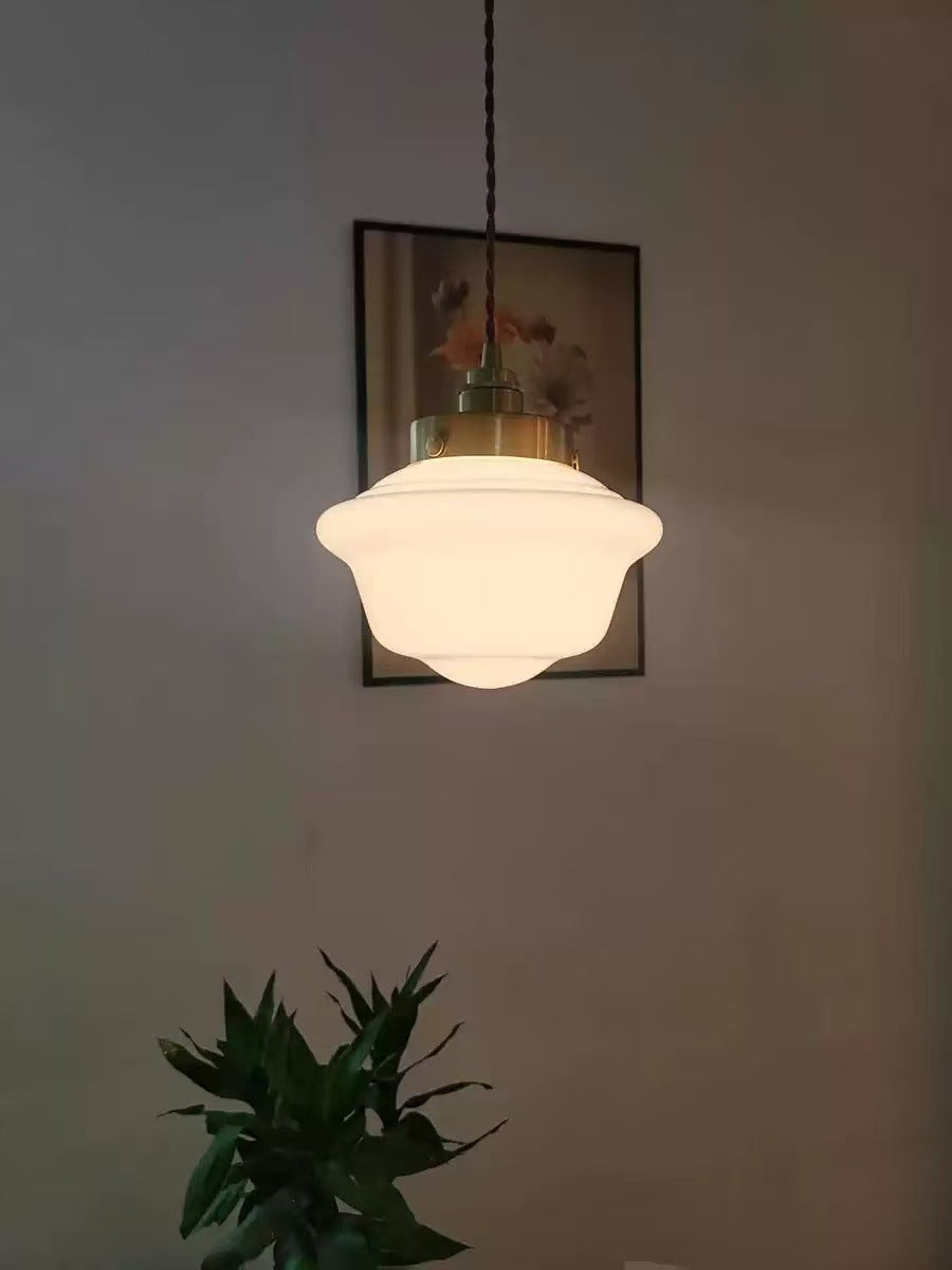 Opalines Glas LED Vintage Pendelleuchte