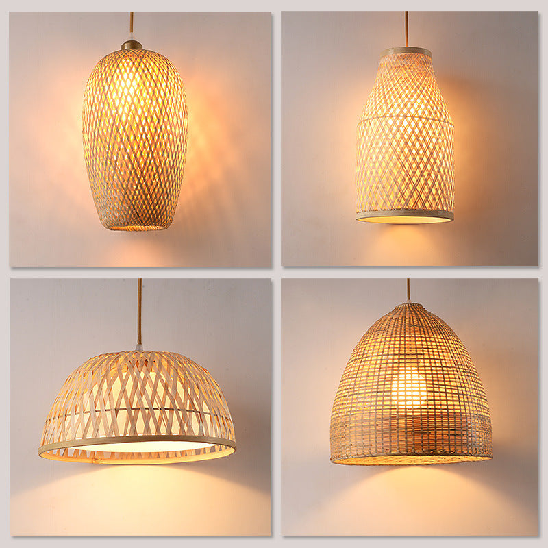 Bamboo Woven Dome Pendelleuchte