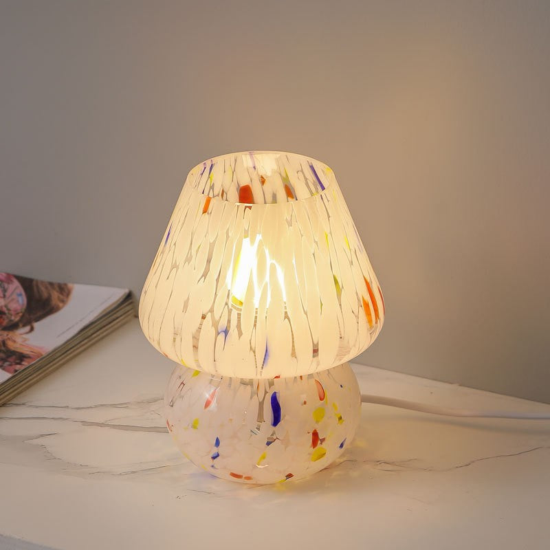 Glas Mosaik Pilz Tischlampe