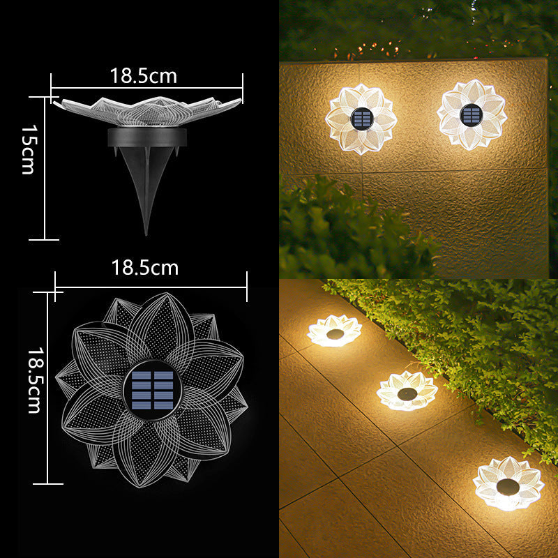 Dekorative Solar-Acryl-Blüten-Gartenstecker LED-Wegeleuchte