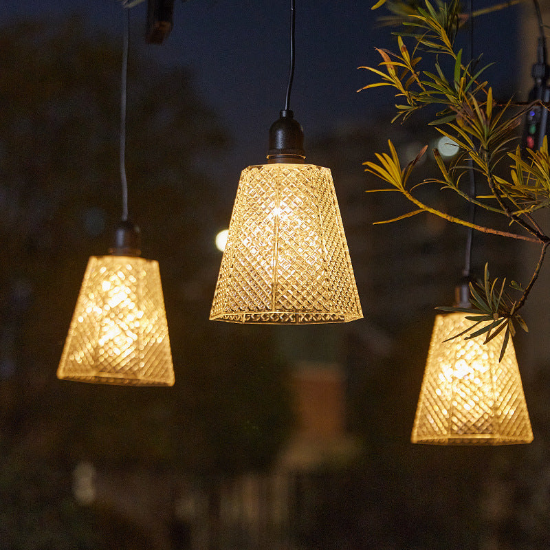 Kristall-Muster Solar Pendelleuchte USB wiederaufladbare LED