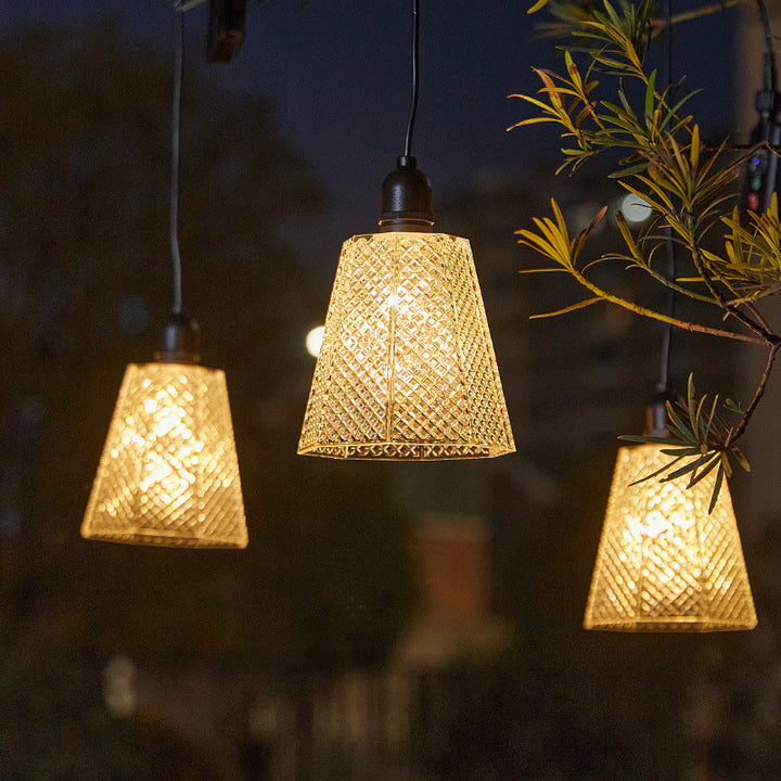 Kristall-Muster Solar Pendelleuchte USB wiederaufladbare LED