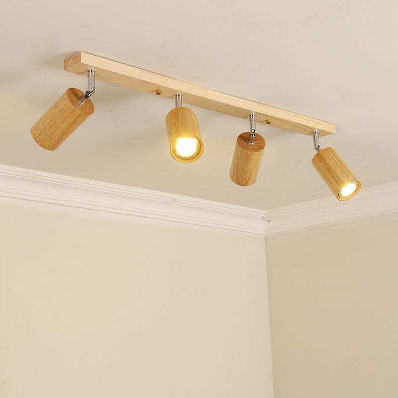 Holzstrahlendecke Schiene mit verstellbaren Zylinderspotlights