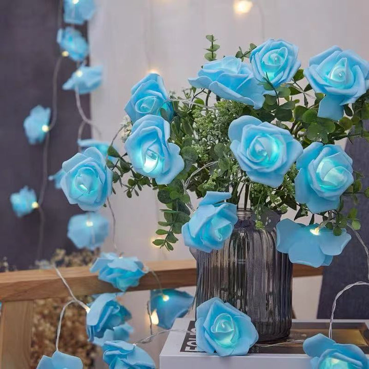 Dekorative Schaumrose LED Girlande für Tischdekorationen
