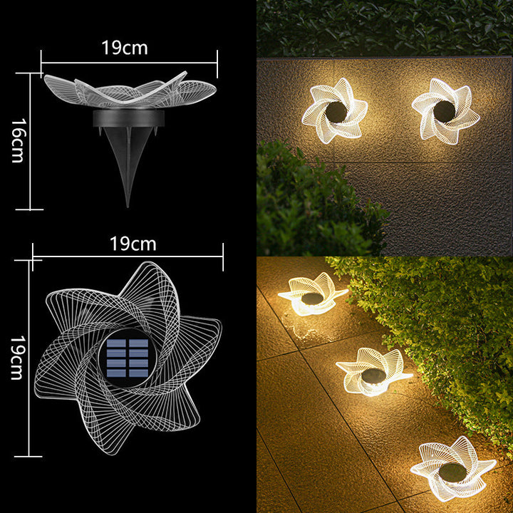 Dekorative Solar-Acryl-Blüten-Gartenstecker LED-Wegeleuchte