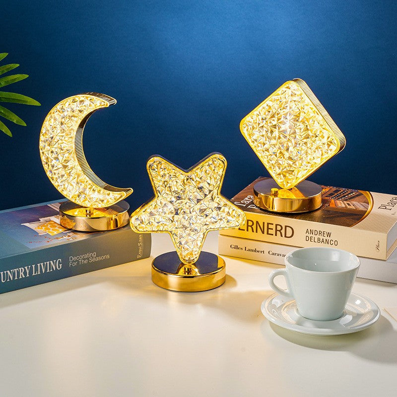 Dekorative Kristall-texturierte ovale LED-Tischlampe mit dimmbarer Touch-Basis