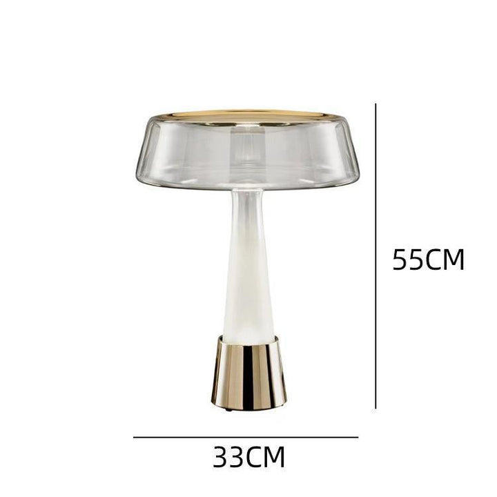 Stilvolle Glas-Tischlampe mit integrierter LED-Beleuchtung