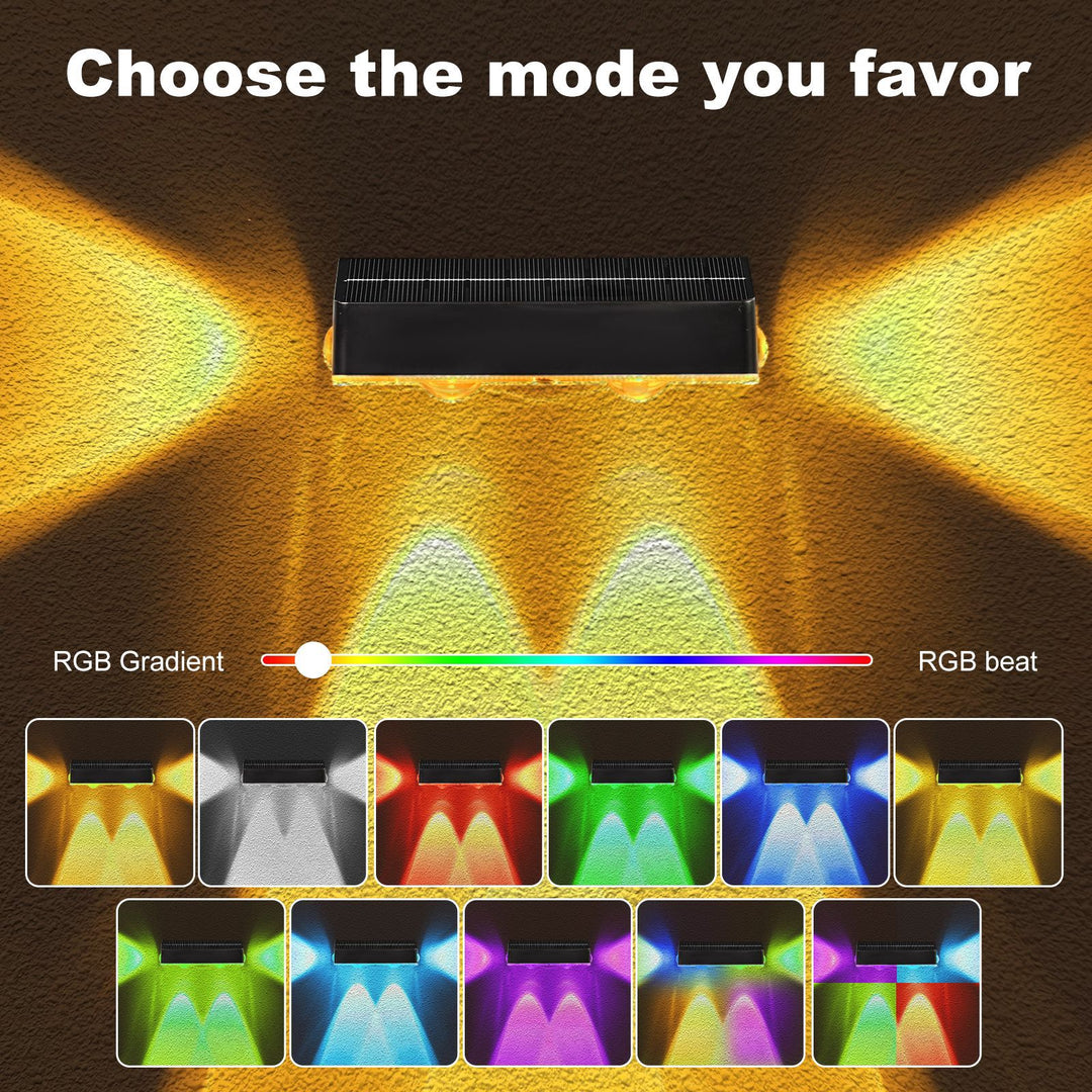 Dekorative RGB Solarbetriebene Doppelstrahl-Wandlampe