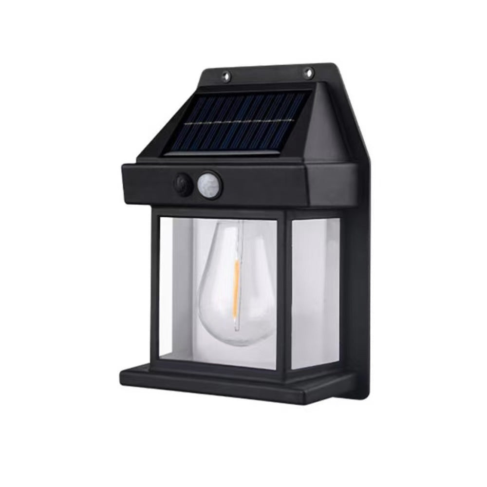 LED Solar Wandlampe mit PIR-Bewegungsmelder und Klaren Glasplatten