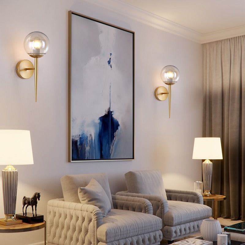Zeitgenössische Glas-Globus-Wandlampe