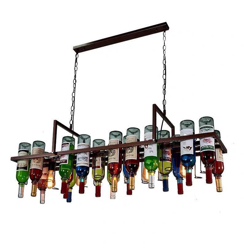 Upcycling-Glasflasche-Linearpendelleuchte