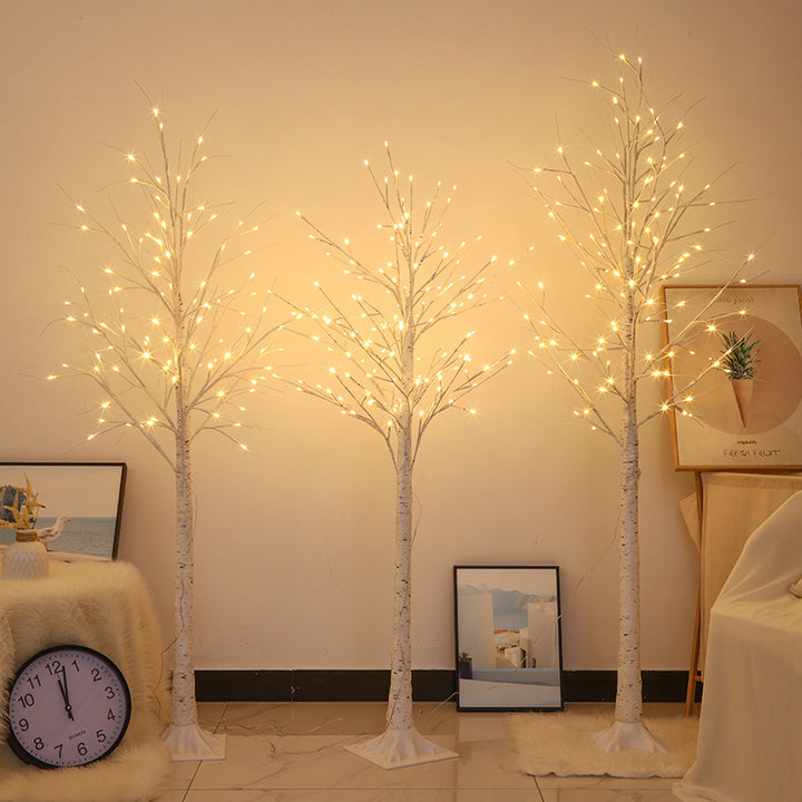 LED Birke Bodenbaumlampe mit warmen Feenlichtern und flexiblen Zweigästen