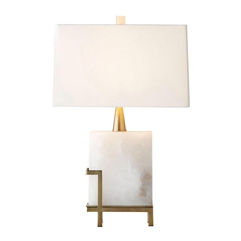 Luxuriöse Alabaster Tischlampe mit Messingbasis