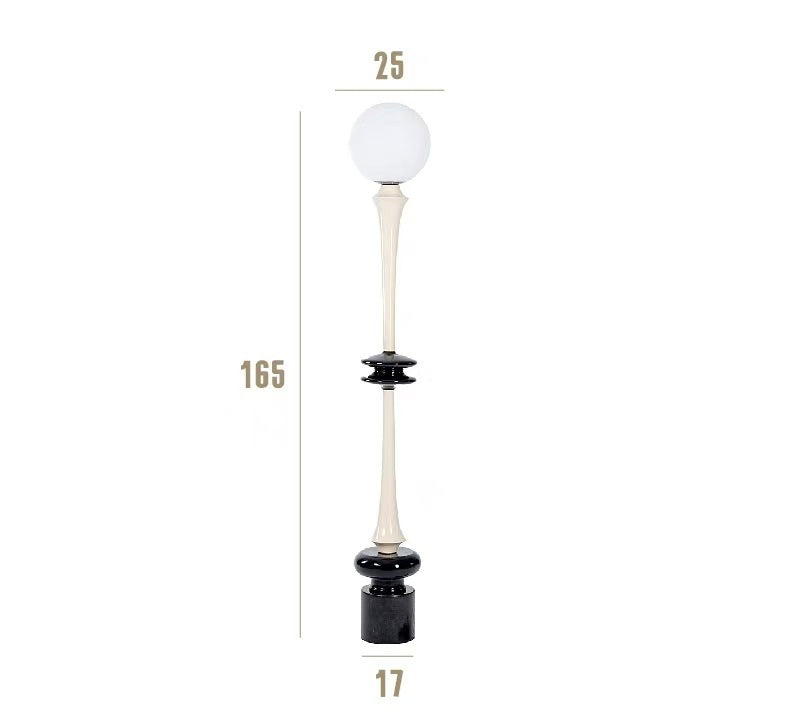 Moderne elegante Stehlampe mit künstlerischem Globenschirm