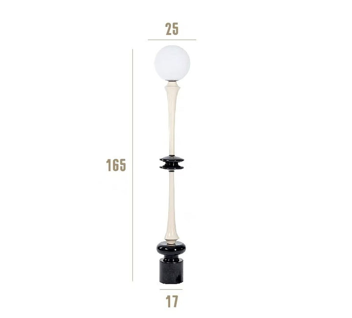 Moderne elegante Stehlampe mit künstlerischem Globenschirm