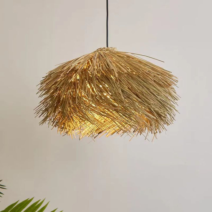 Bohemian-Stil natürliche Strohpendeleuchte