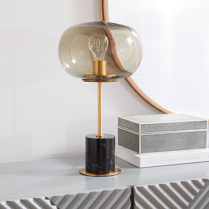 Moderne Minimalistische Tischlampe mit Glas-Schirm