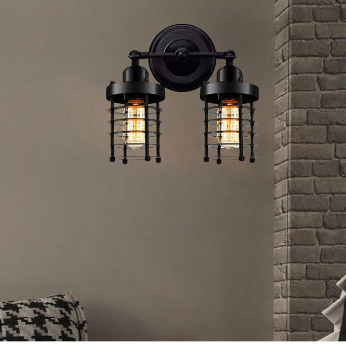 Industrieller Stil Doppel-Glühbirne Wandlampe