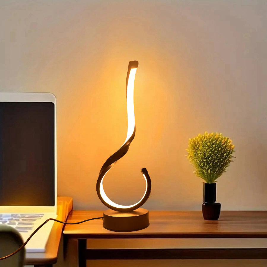 Moderne gedrehte LED-Tischlampe