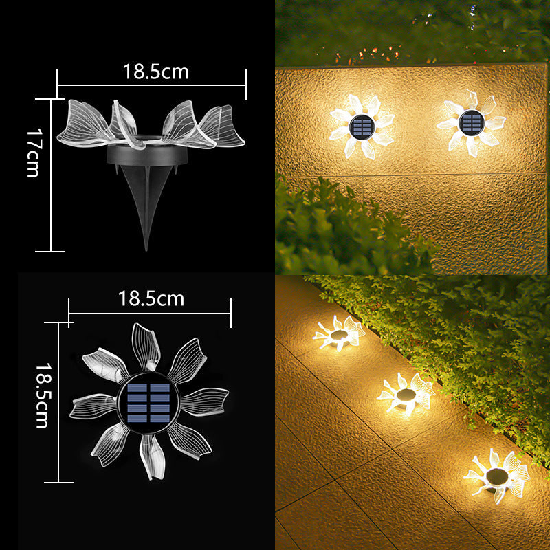 Dekorative Solar-Acryl-Blüten-Gartenstecker LED-Wegeleuchte