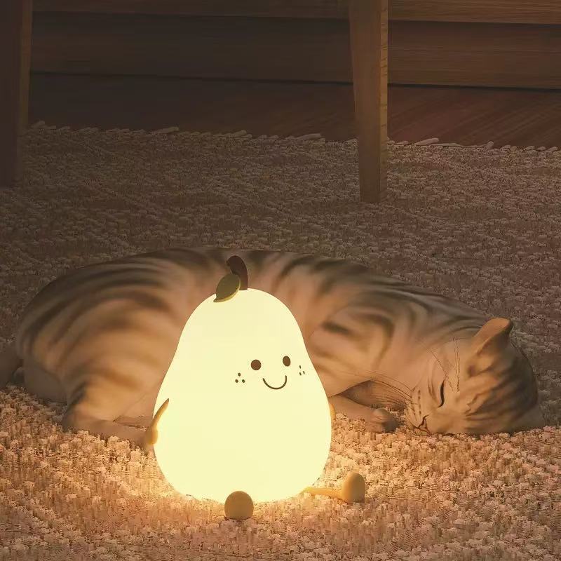 Birnenförmige Silikon-Nachtlampe für das Kinderzimmer