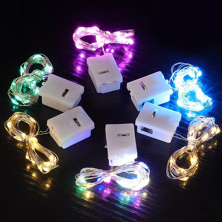 Batteriebetriebene LED Kupferdraht Feenlichter Set mit Steck-Batteriepack