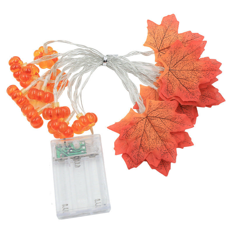 Halloween LED Kürbislaterne und Ahornblatt dekorative Lichterkette
