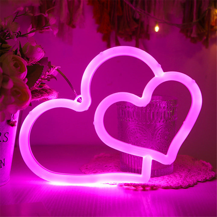 Neon Herzförmige Wandlampe