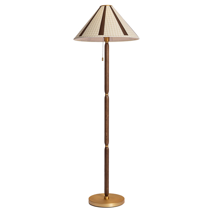 Retro-inspirierte Holzstehlampe