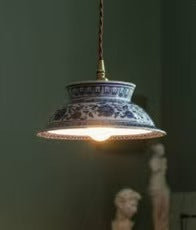 Vintage Porzellan Wanddimmer mit dekorativem Messing-Schalter