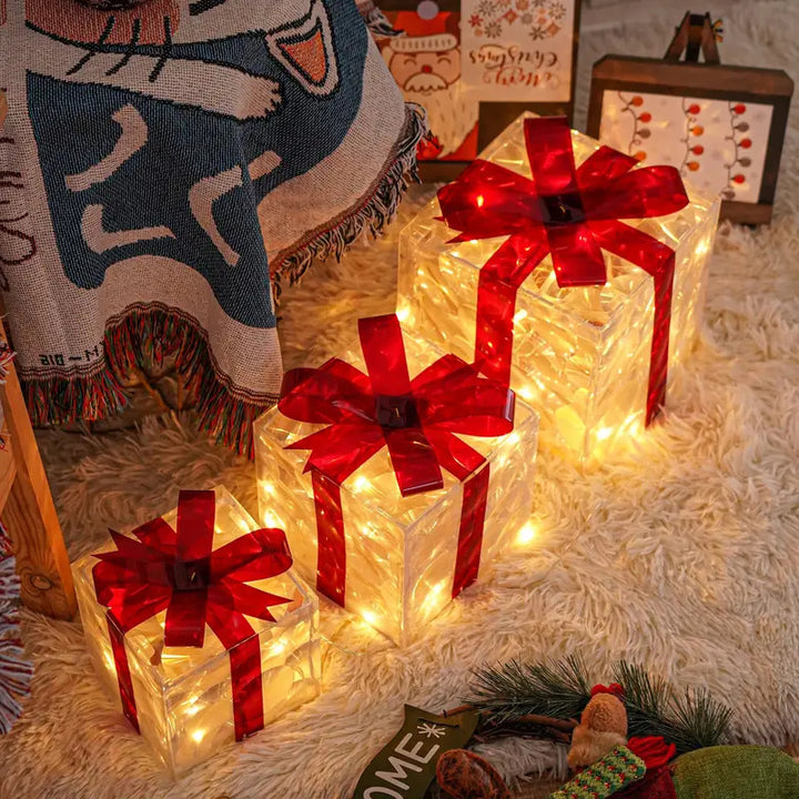 LED-Mesh-Geschenkbox-Set Dekoratives Indoor Ornament