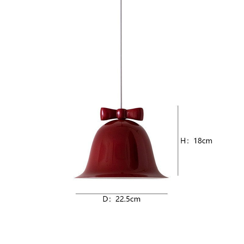 Glockenförmige Glas Pendelleuchte mit dekorativem Schleifenakzent