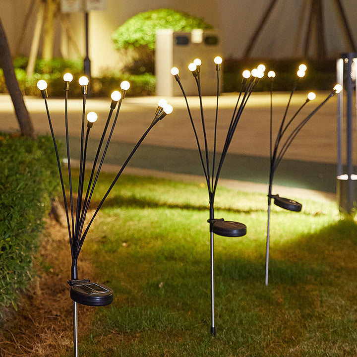 Solar LED Löwenzahn Gartenstecklichter Mit Flexiblen Mehrköpfigen Stielen Und Integrierter Solarpanel