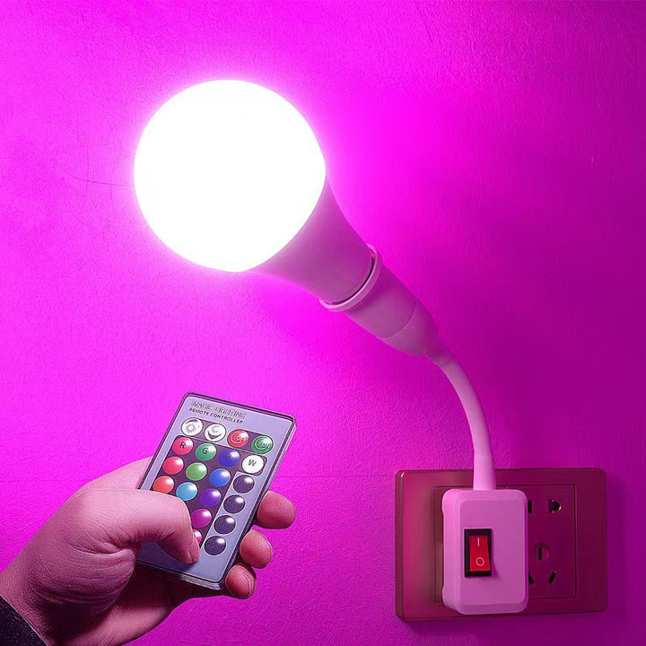 Smart RGB LED-Birne mit Infrarot-Fernbedienung und schwenkbarem Steckdosenadapter