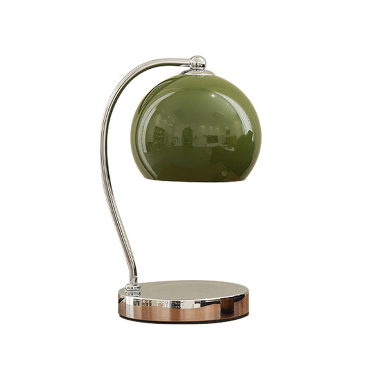 Gebogene Metall-Arm Globe Schreibtischlampe mit polierter Basis