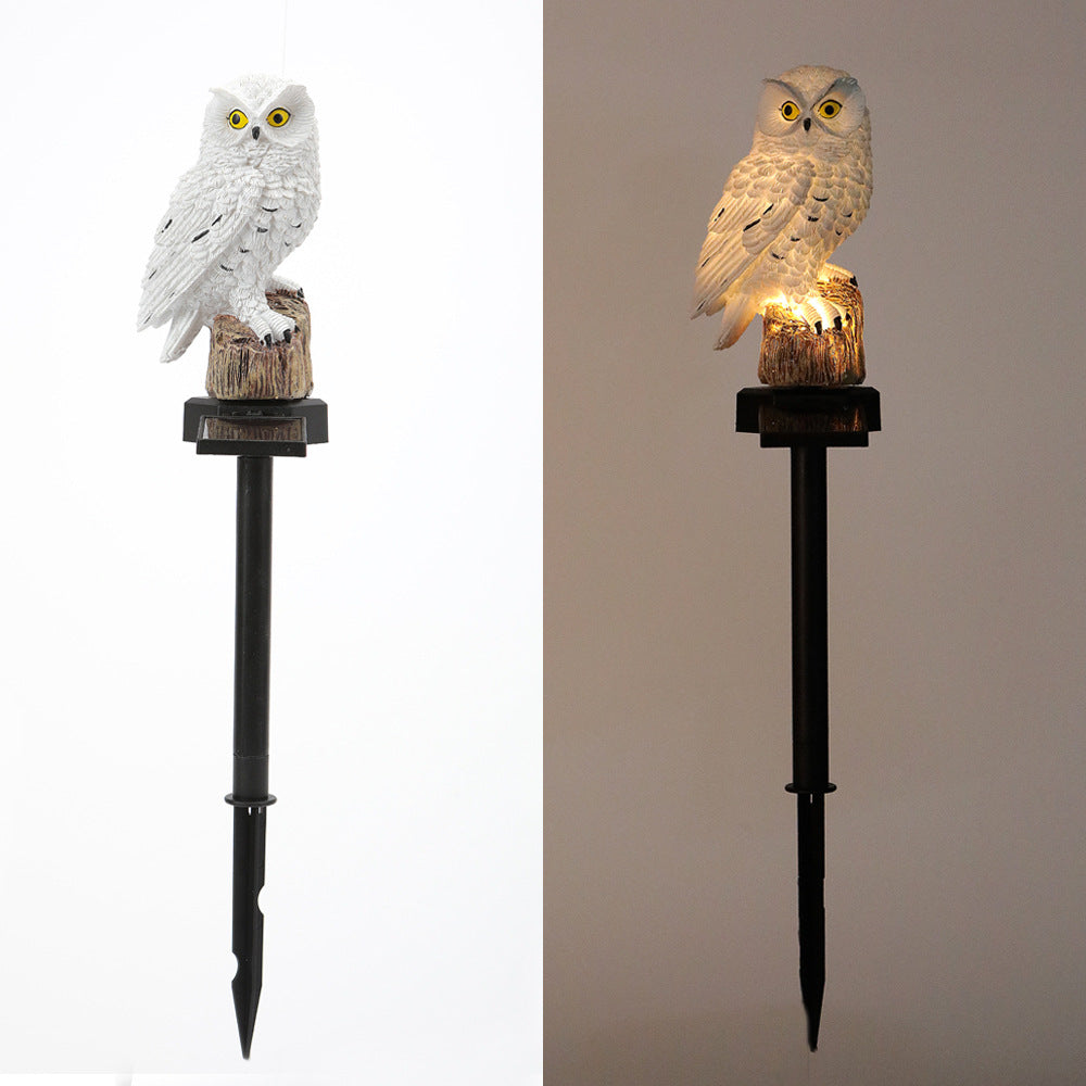 Realistische Eule Solar Gartenstecker Licht Mit LED Harz Skulptur