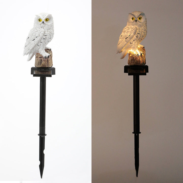 Realistische Eule Solar Gartenstecker Licht Mit LED Harz Skulptur