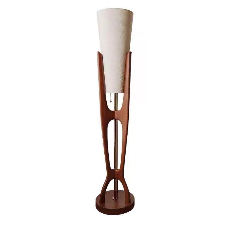 Skulpturale Holz-Stehlampe