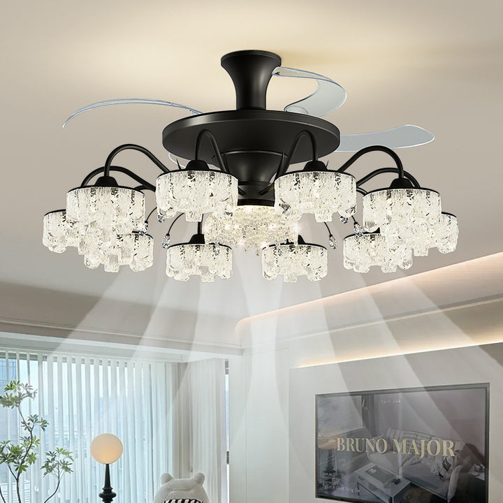 Moderner Kristall-Deckenventilator