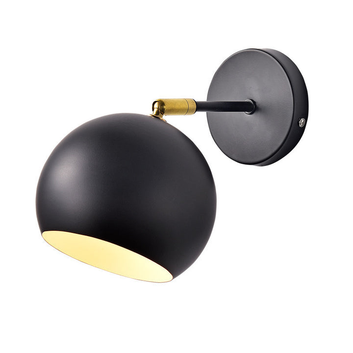 Verstellbare matte Metall-Globus-Wandlampe mit Messing-Pivotarm