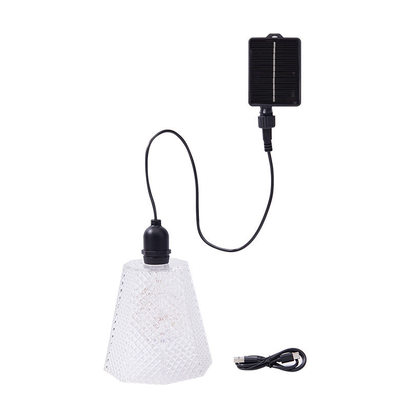 Kristall-Muster Solar Pendelleuchte USB wiederaufladbare LED