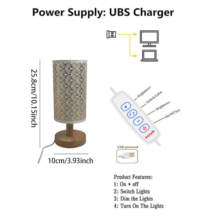 USB-betriebene dekorative Nachttischlampe