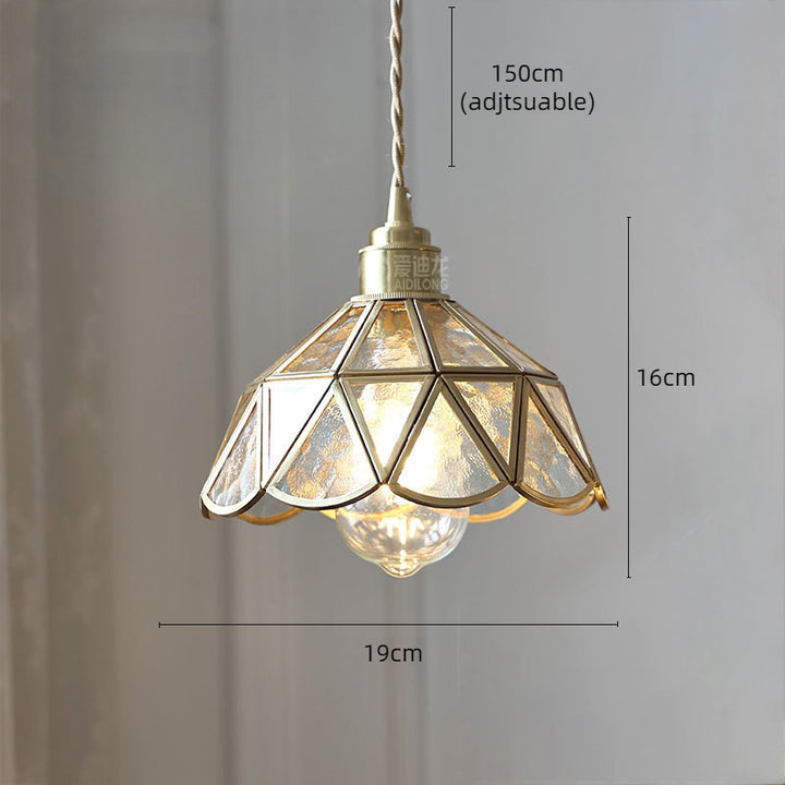 Verstellbare Vintage Glas Pendelleuchte