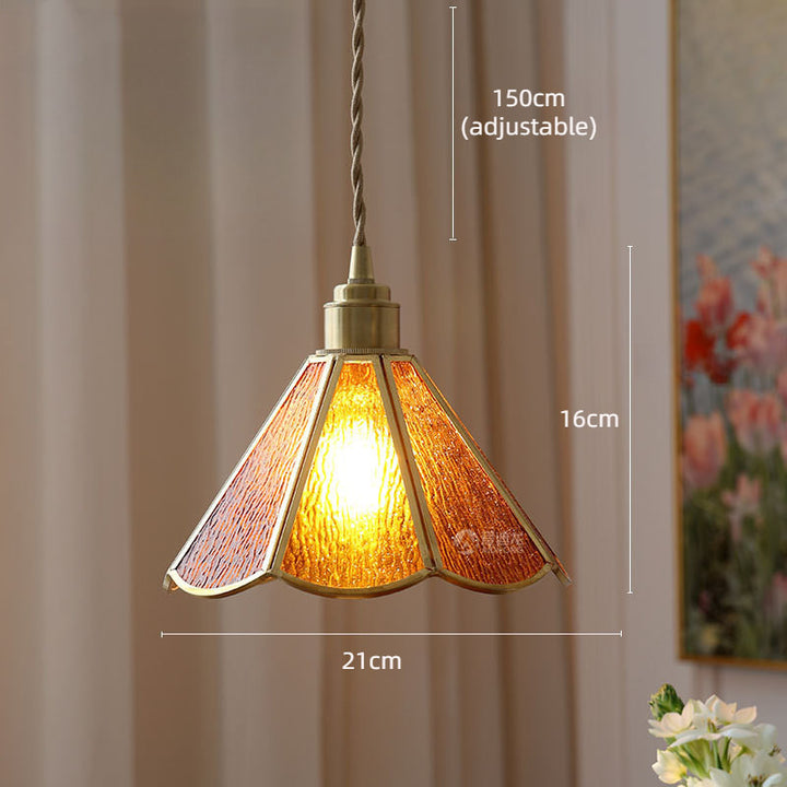 Verstellbare Vintage Glas Pendelleuchte