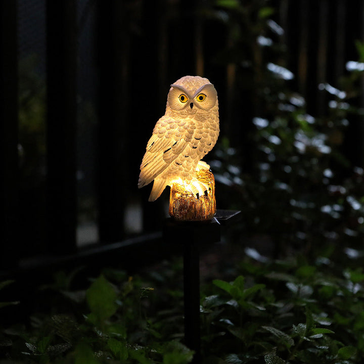 Realistische Eule Solar Gartenstecker Licht Mit LED Harz Skulptur