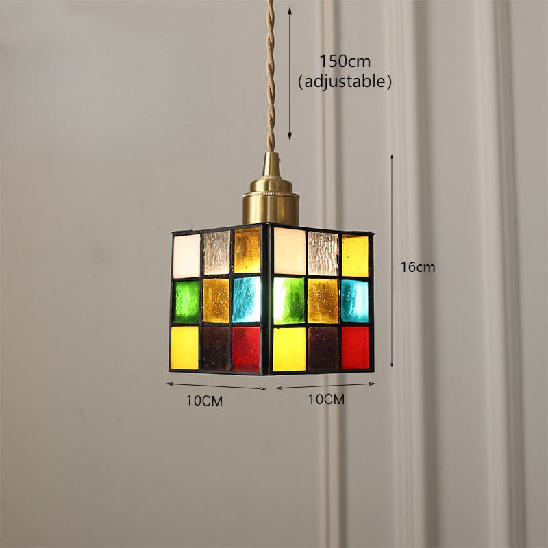 Verstellbare Vintage Glas Pendelleuchte