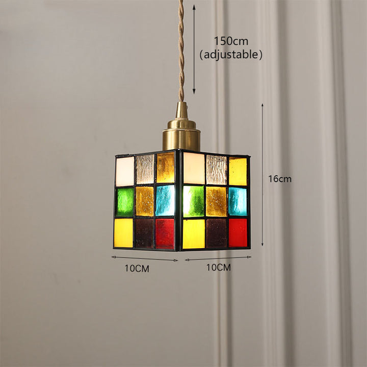Verstellbare Vintage Glas Pendelleuchte
