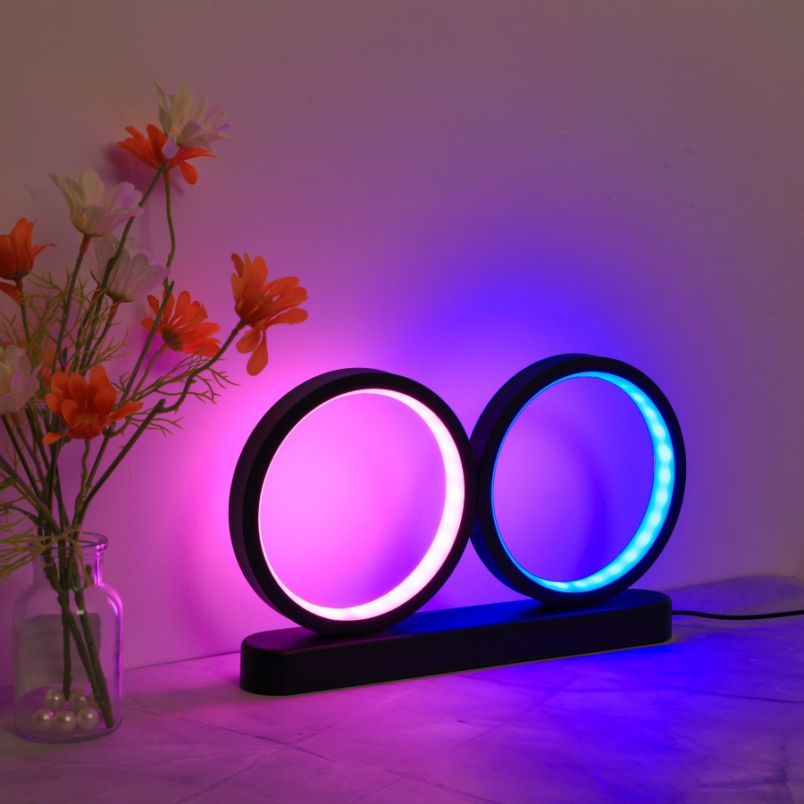 Moderne Dual-Ring LED Tischlampe