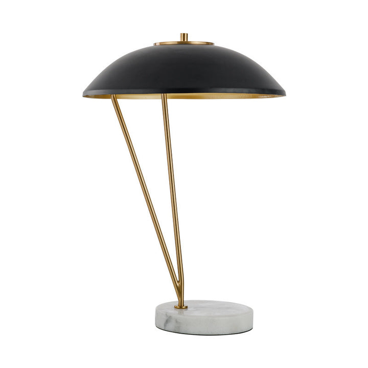 Moderne Tischlampe mit geometrischem Sockel