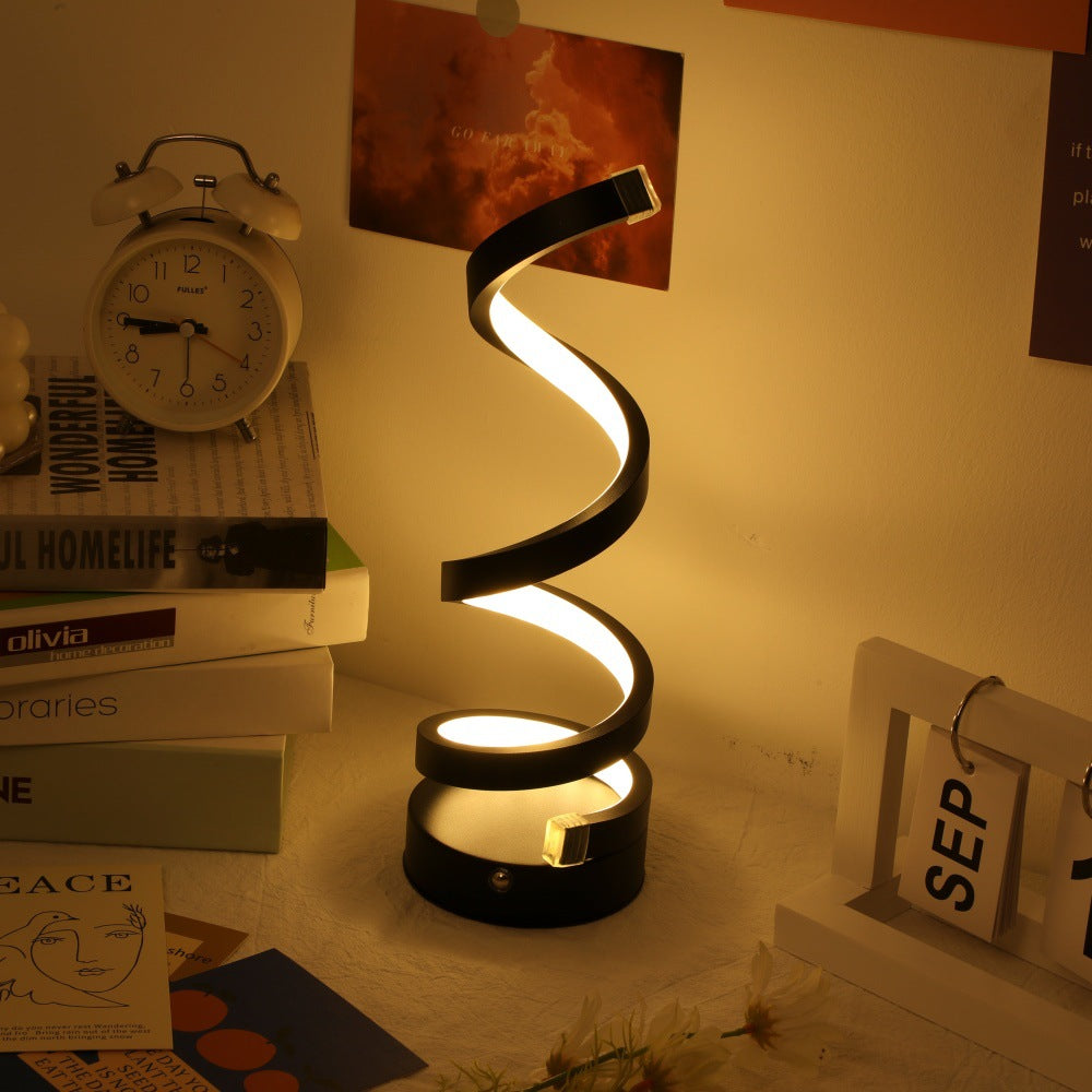 Moderne Spiral-LED-Tischlampe